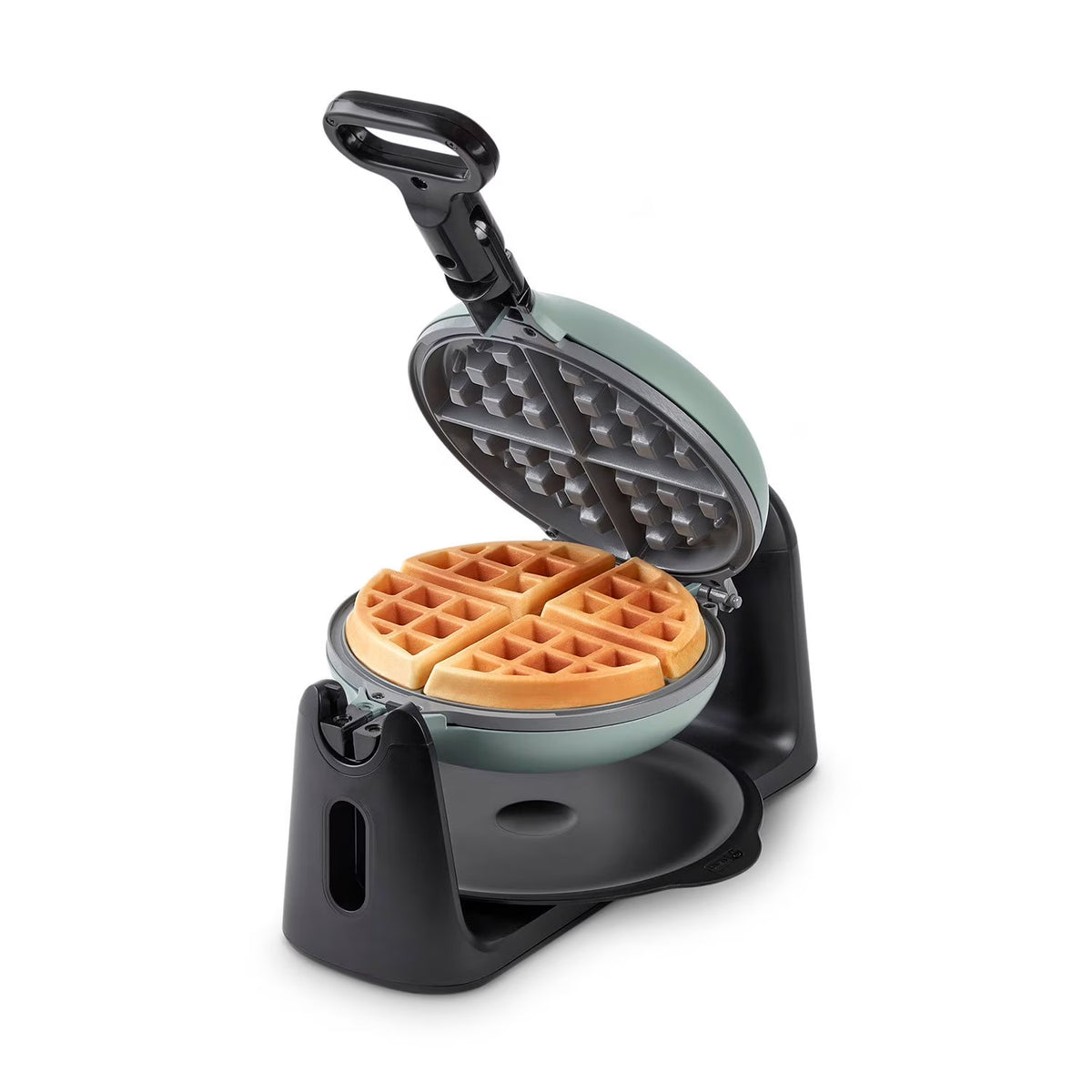 Dash Flip Belgian Waffle Maker, 6.5-Inch Belgian Waffle Maker with TruGlide Nonstick Cooking Surfaces, 1000W, Dishwasher-Safe Drip Tray, Recipe Guide