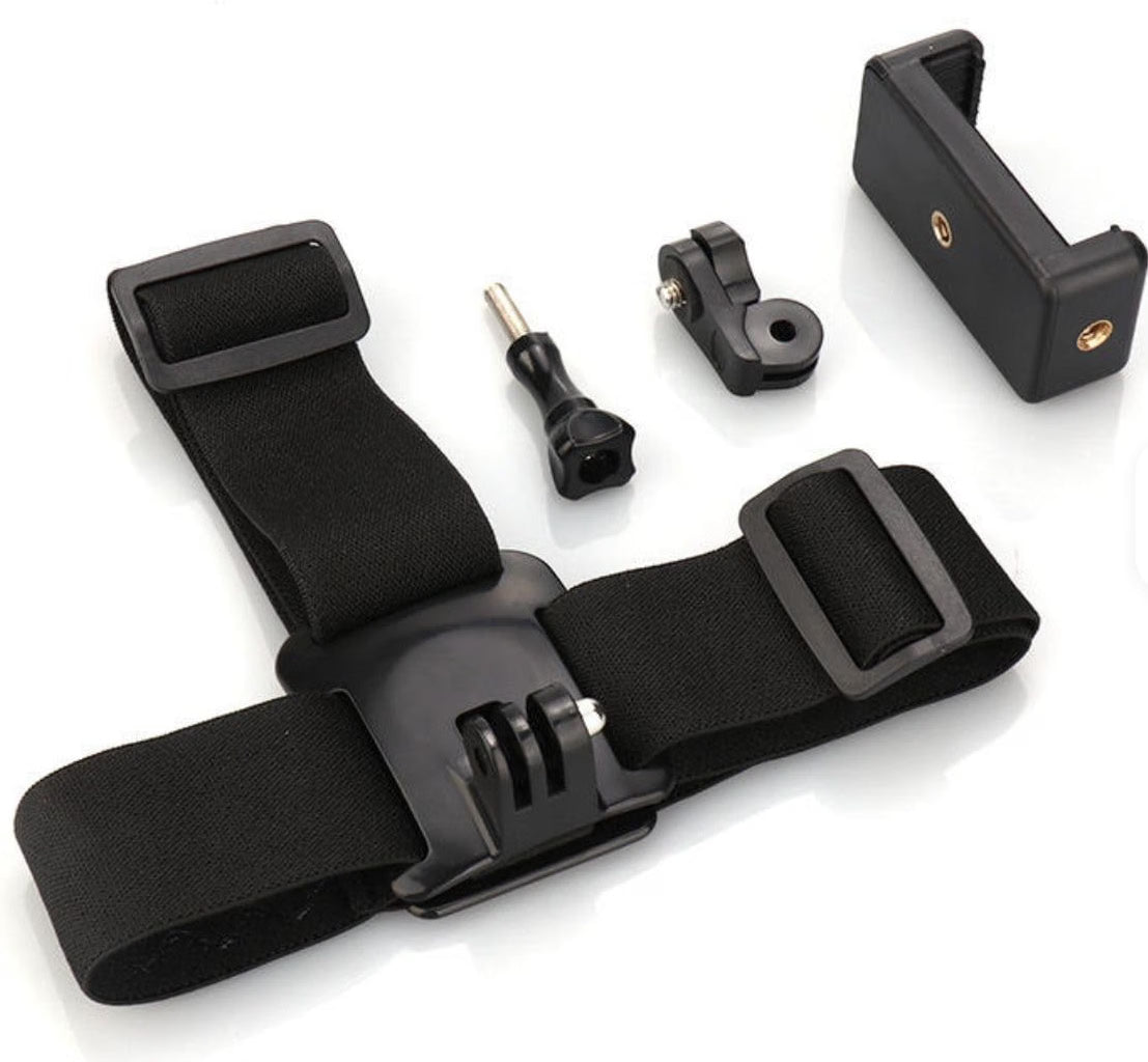 HyperionFlo Essentials Universal Head Strap Mobile Phone Holder, Adjustable Helmet-Mount Camera Holder with Rubber Grip Pads