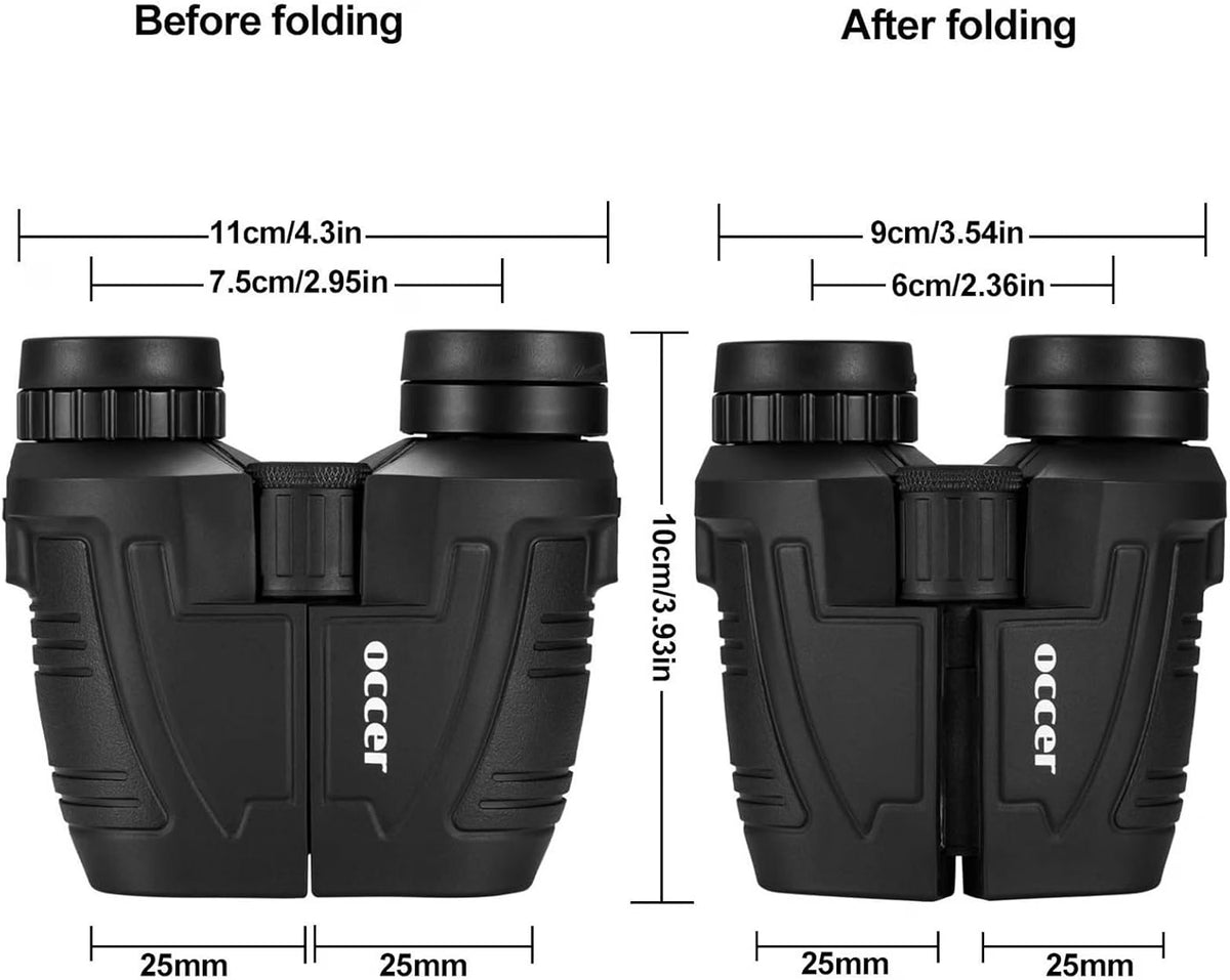 occer 12x25 Compact Binoculars for Adults and Kids