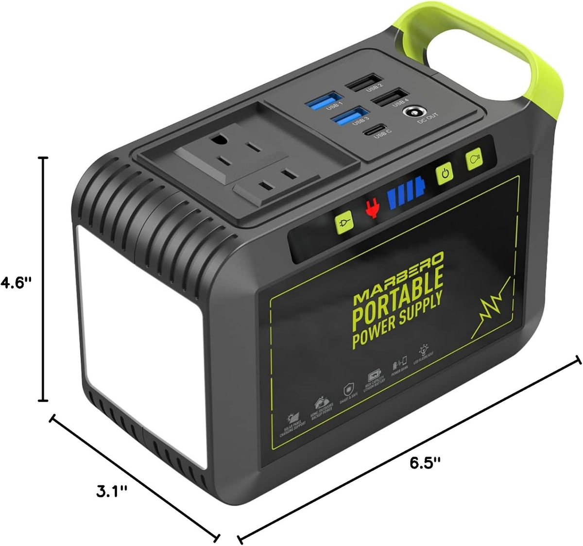 MARBERO Portable Power Station 88Wh, 120W Surge, 24,000mAh Power Bank with 110V AC Outlet, 8 Output Ports for Camping, Home Backup, Outdoor Emergency, Hunting & Fishing