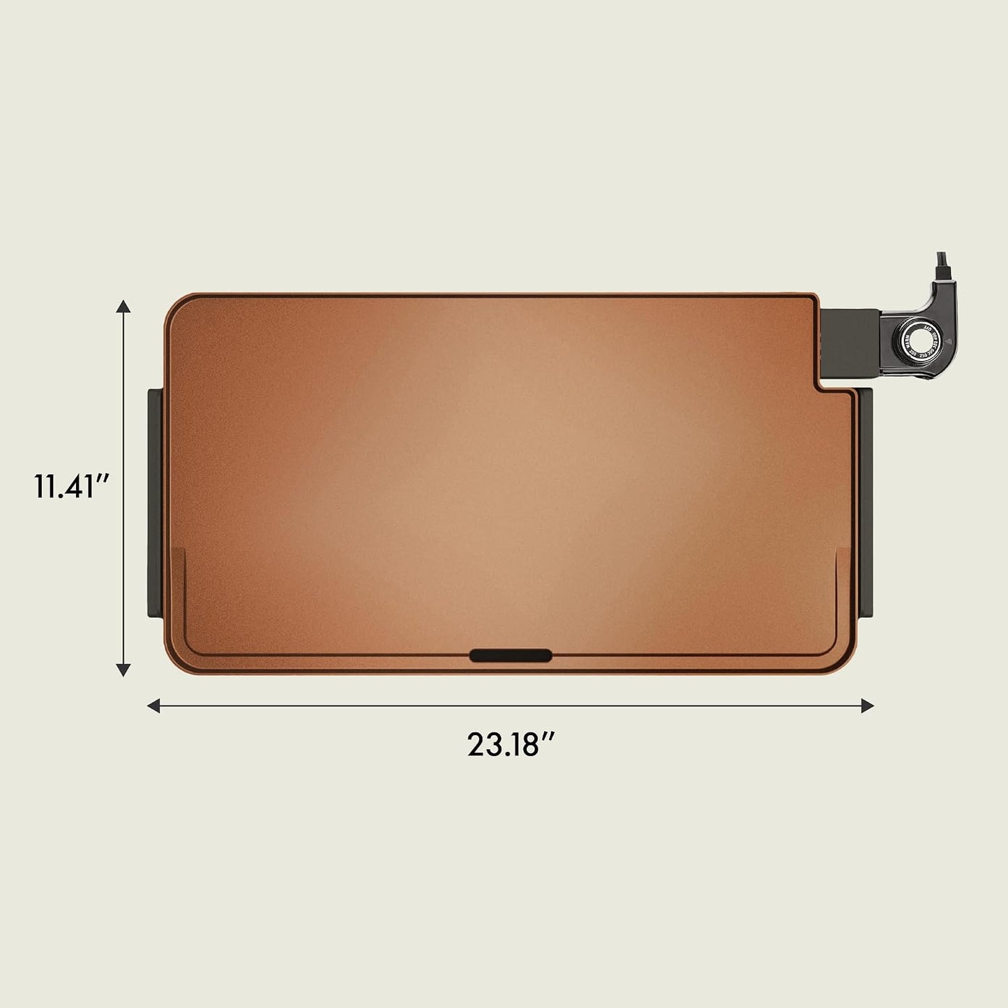bella XL 12"x22" Electric Ceramic Titanium Non-Toxic Griddle, Copper/Black
