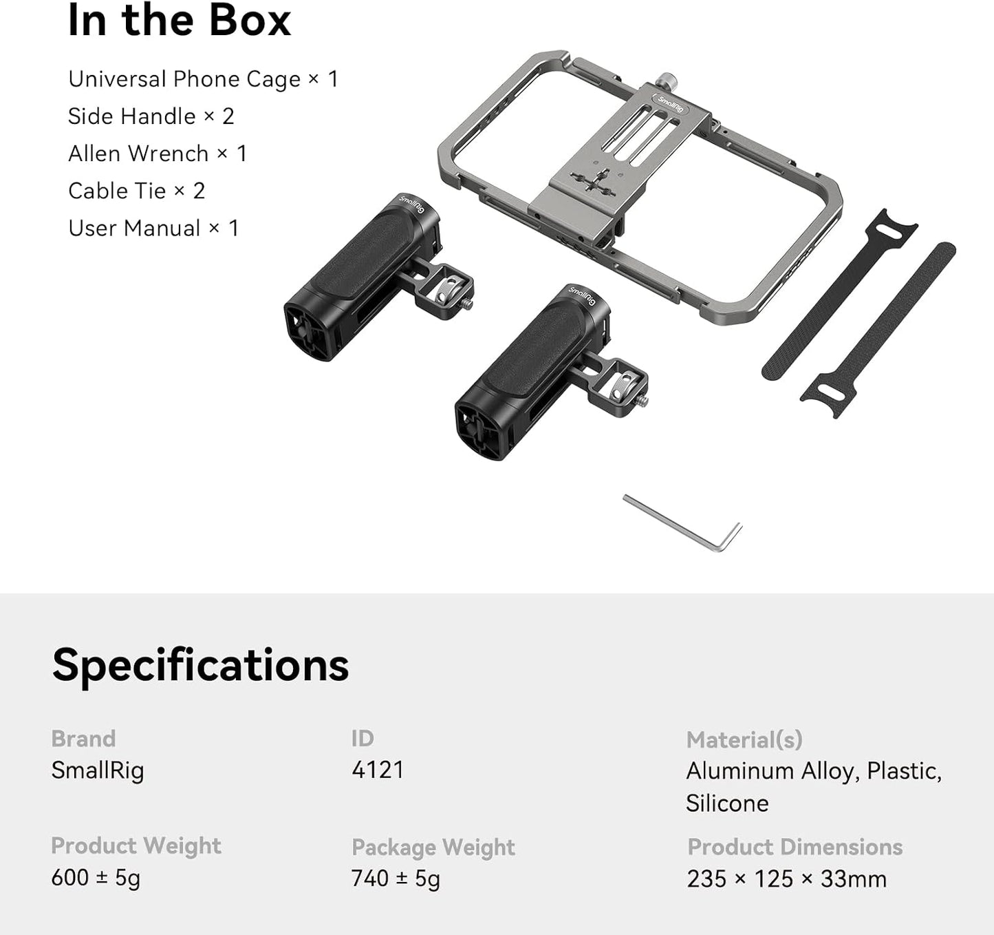 SmallRig Universal Phone Cage, Smartphone Video Rig Kit with Handles, Handheld Filmmaking Vlogging Case Stabilizer for Videomaker, for iPhone 17/16/15 for Samsung for Pixel and Other Android Phones