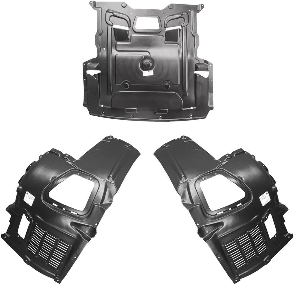 Front Fender Liner & Engine Under Cover Set Compatible With 51757185113 51717186727 51717186728 BM1228150 BM1248123 BM1249123