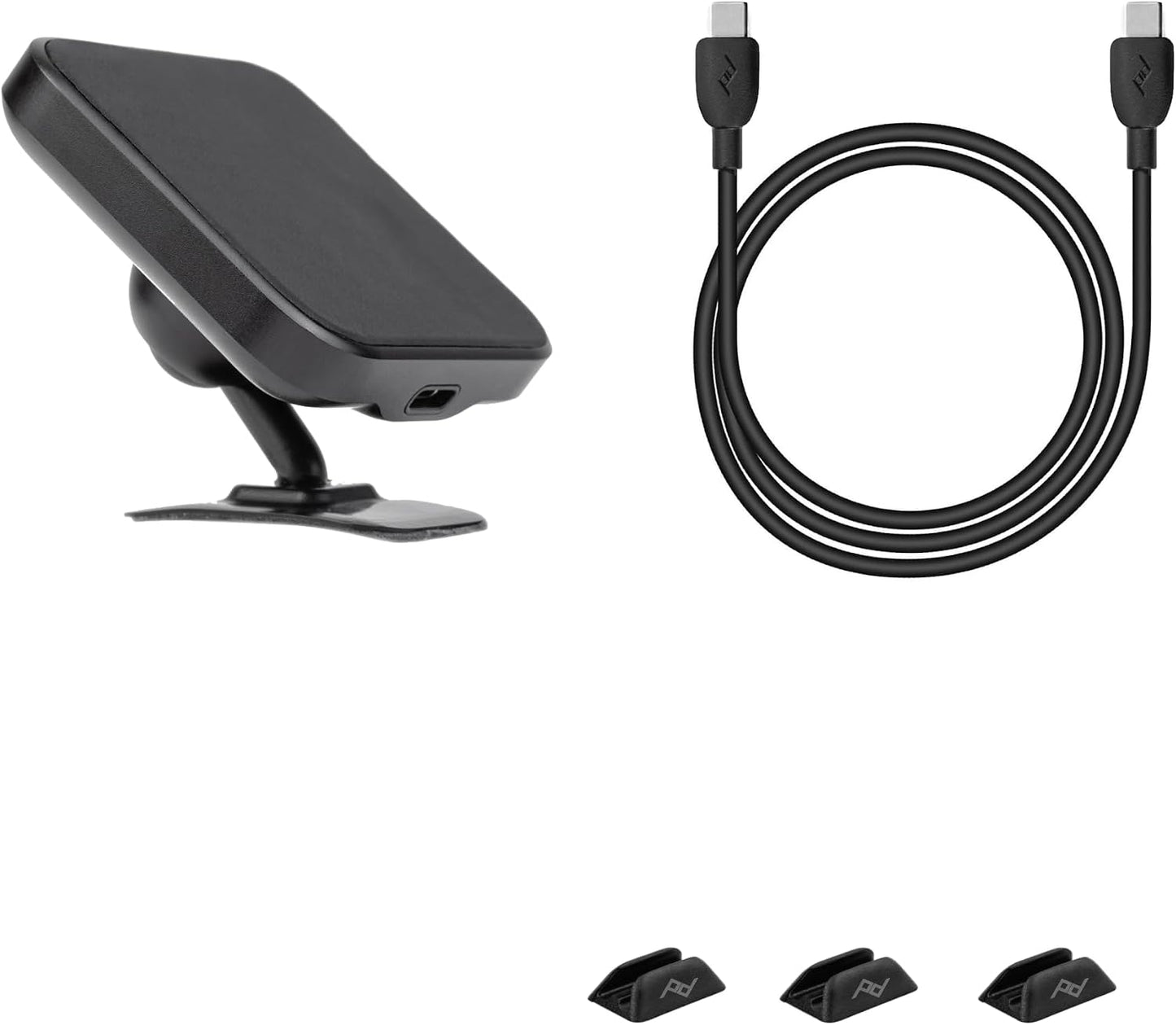 Peak Design Mobile Charging Car Mount, Black, Qi2 Charging, Mounts to Dash or Console, Connects to Peak Design Mobile Cases, MagSafe Compatible, for iPhone, Samsung and Google Pixel Phones