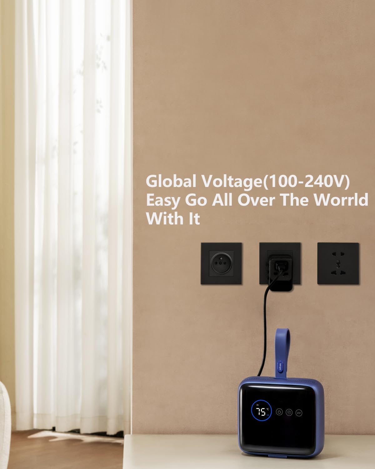 Nesugar Portable Clothes Dryer, Global Voltage Travel Dryer, 4 Modes Unique Design, 36dB Quiet Operation, Efficient Drying for Home, Apartments & Dorms