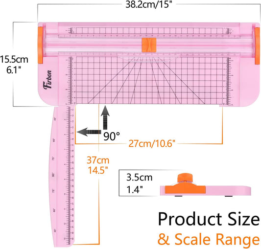 Firbon A4 Paper Cutter 12-Inch Paper Trimmer Pink