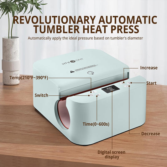 HTVRONT Auto Tumbler Heat Press Machine - Sublimation Tumblers, Glasses Mug Press for Diameter 2.9-3.2" Cup| Even Heat & Vivid Sublimation| Ideal for Beginner, Crafter, Hobbyist, Small Business