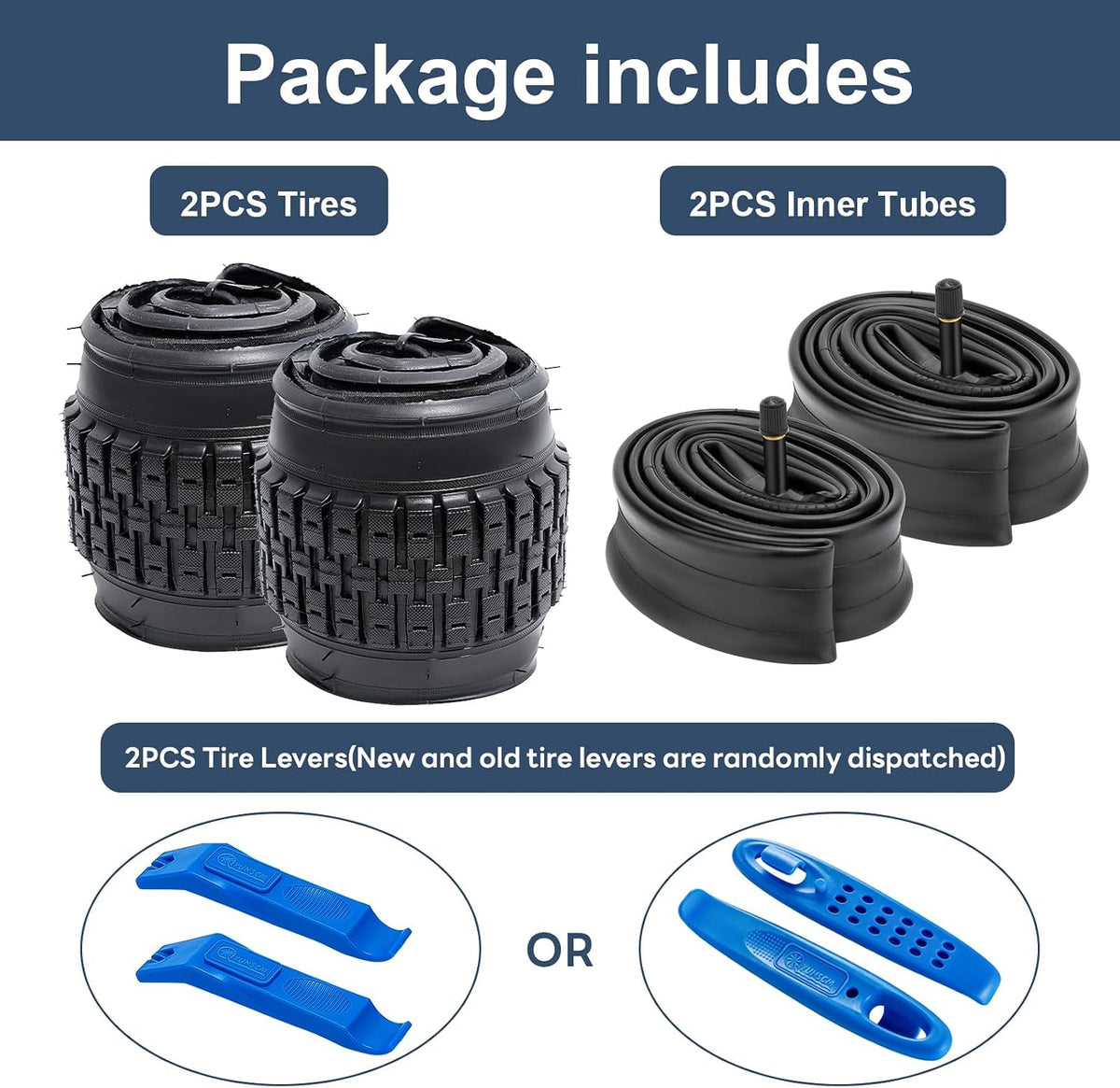 YunSCM 2-Pack 20" x 2.125 Bike Tires with Tubes, All-Terrain Directional Tread Bicycle Tires for BMX & Multi-Surface Riding, 40 PSI, Y-1106