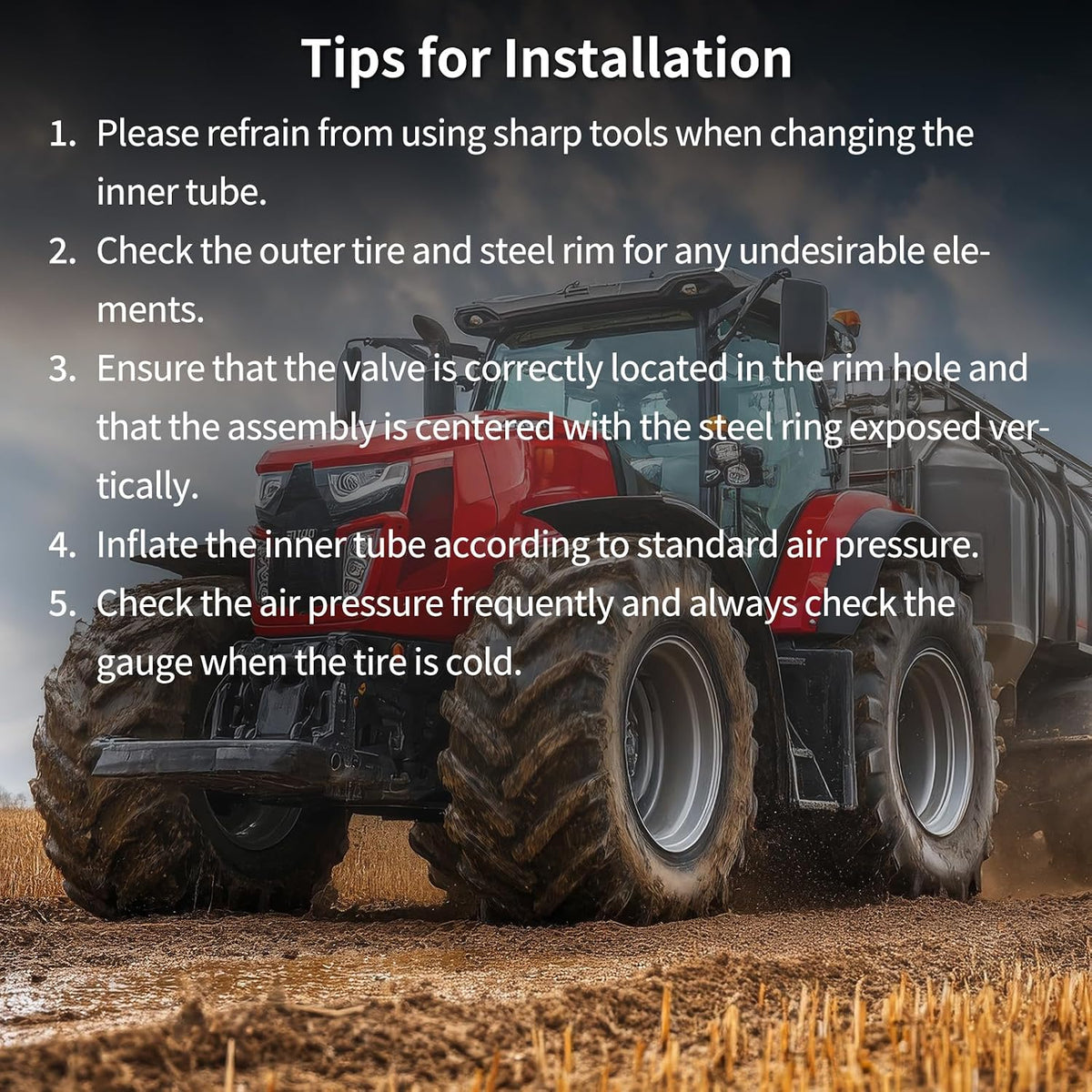 GICOOL 11.2-28/12.4-28 Butyl Inner Tube, TR218A Valve Stem, 1 Pack Heavy-Duty Inner Tube, Replacement Tube for Farm Tractor, Backhoe and Industrial Equipment