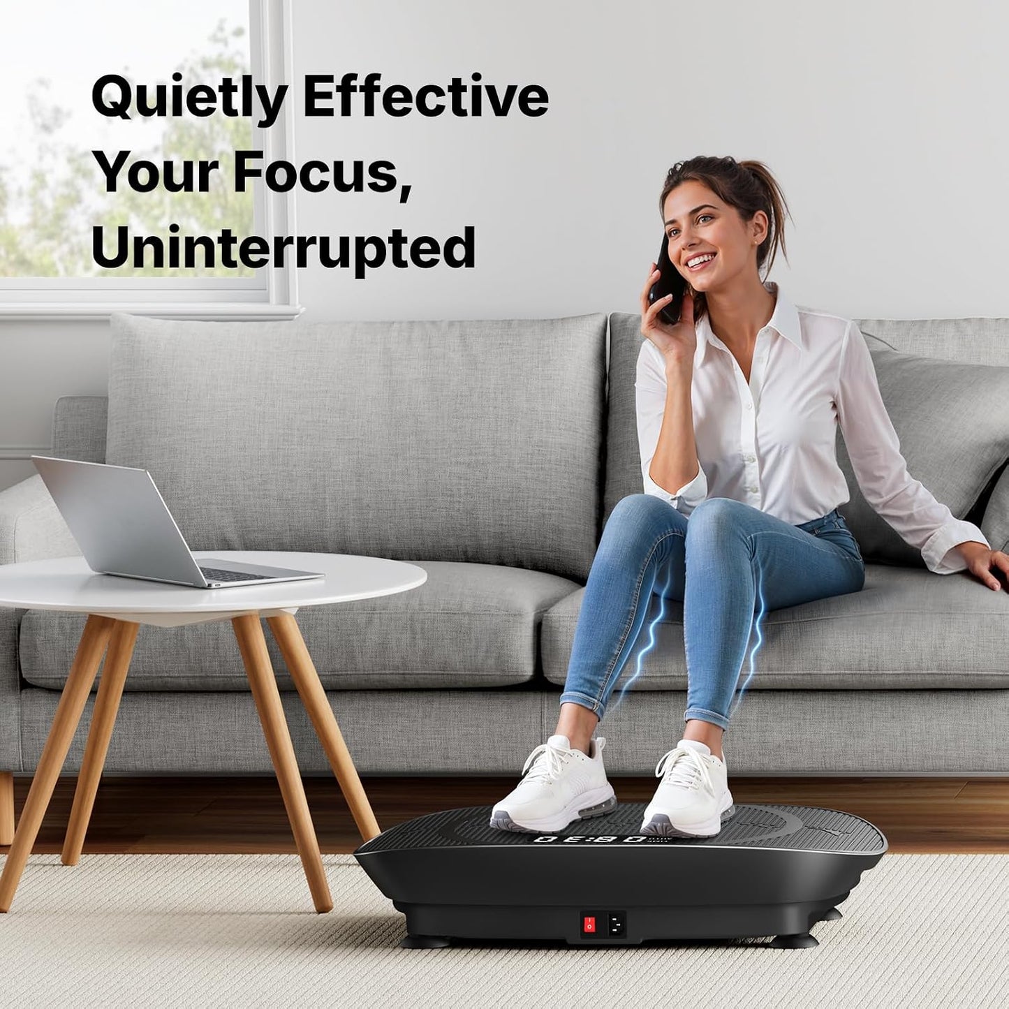 Merach CV30 Curved Vibration Plate Exercise Machine for Lymphatic Drainage Risistance Band, Vibrating Plate with Real-Time Calorie Tracking on LED Display, Fitness Equipment for Home Gym Women Men