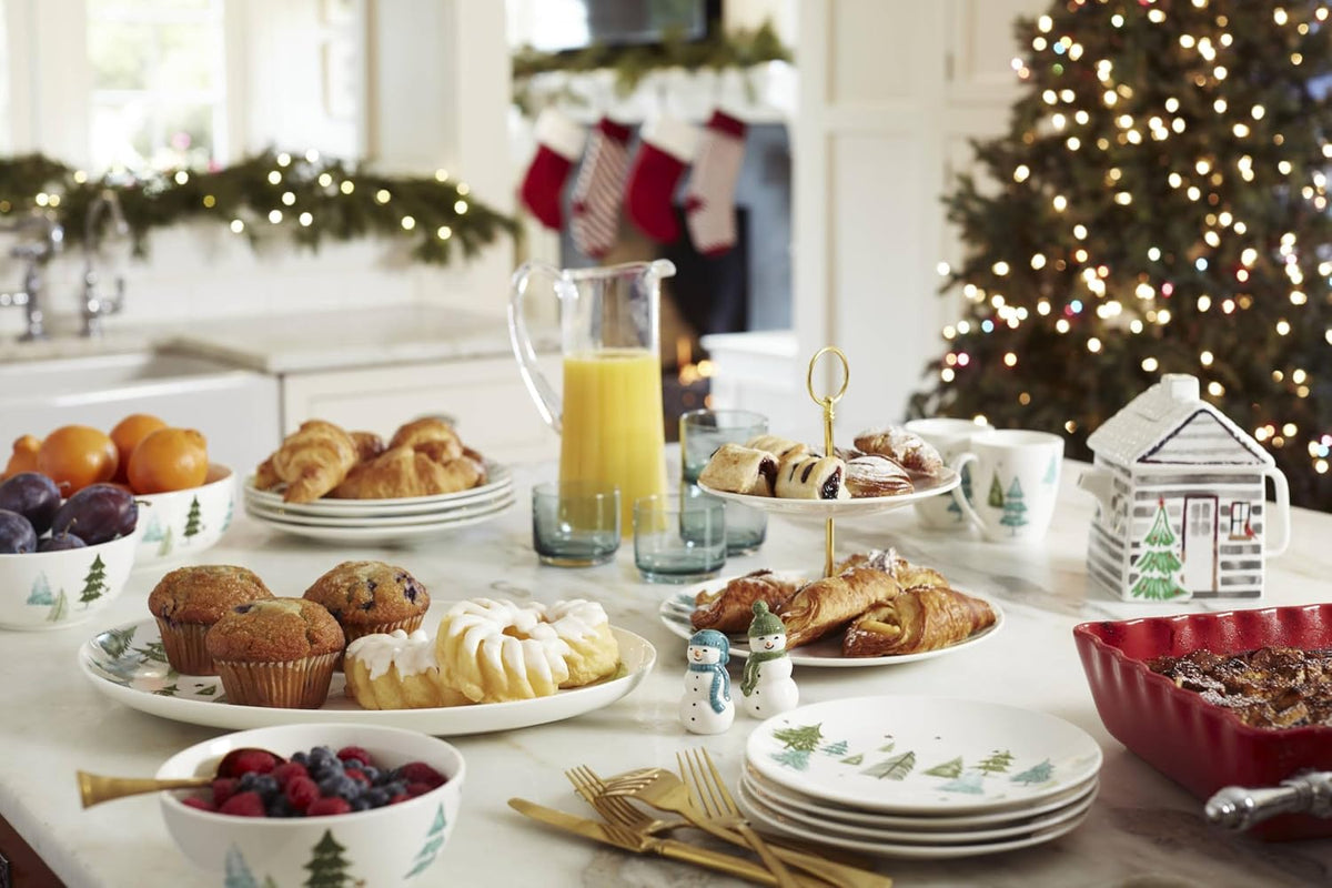 Lenox Balsam Lane Porcelain 12-Piece Christmas Dinnerware Set for 4 ceramic, dishwasher safe, microwave safe | plates and bowls sets for kitchen and dining | 10.5 inch plate