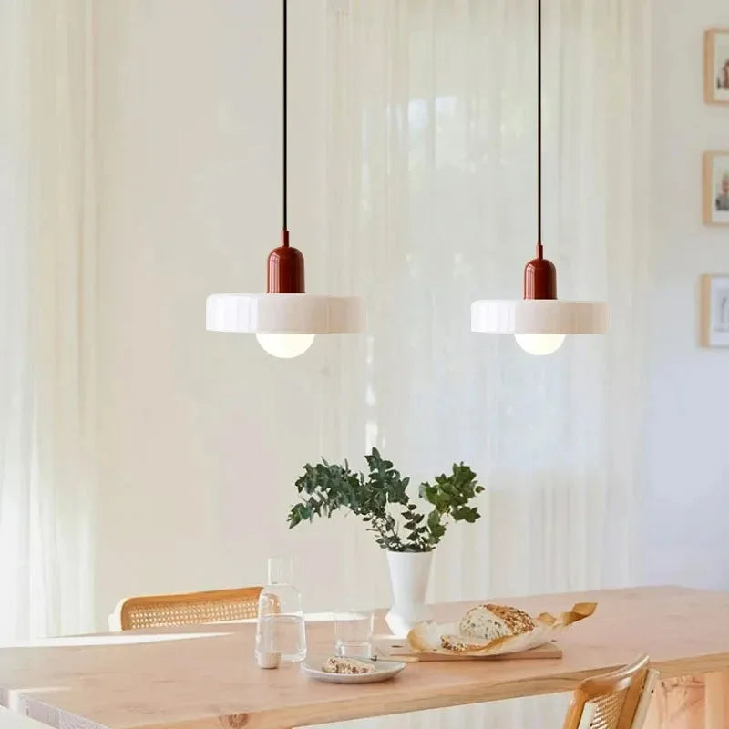 HyperionFlo Essentials Nordic Retro Glass Pendant Light, E27 LED Hanging Ceiling Fixture for Living Room, Dining Room, Kitchen & Bedroom
