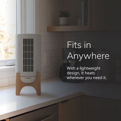 Lasko Artisan High Velocity Ceramic Space Heater with Remote, 1500W Tower Heater with Oscillation, Auto Eco Thermostat, 12-Hour Timer & Safety Protection, White