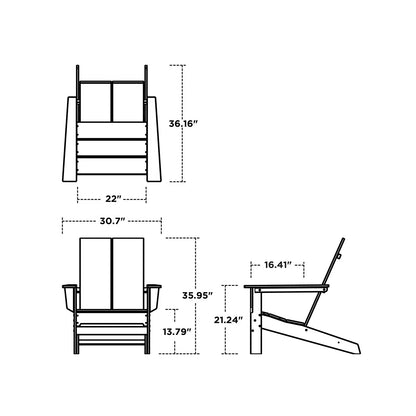 POLYWOOD Gulf Shores Modern Adirondack Chair