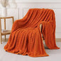 YIICKO Orange Striped Throw Blanket, 50x60", Soft Fleece