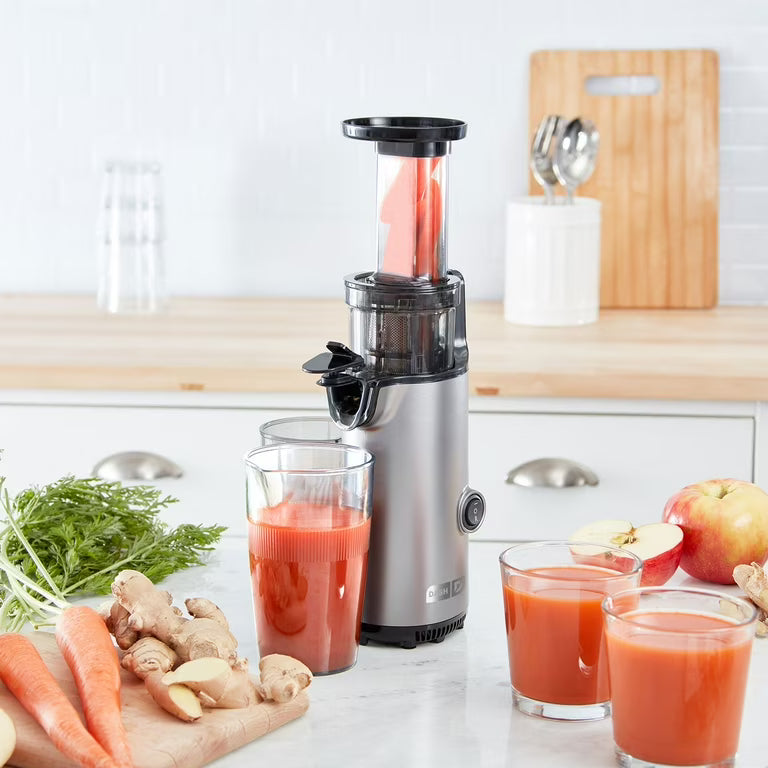 Dash Compact Cold Press Power Juicer, Compact Slow Juicer with Pulp Separation, 16-Oz Capacity, Almond & Cashew Milk Maker