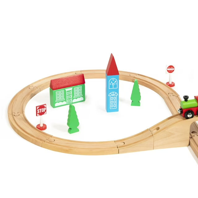 37 Piece Figure 8 Wooden Train Set