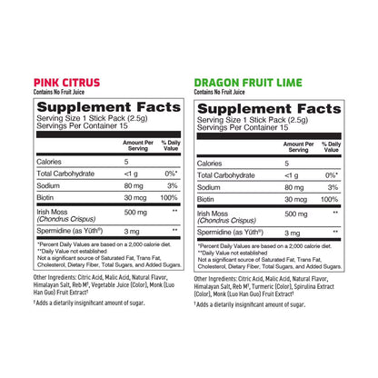 TruLabs Sea Moss Drink Mix Powder, Pink Citrus & Dragon Fruit Lime, 30 Ct.