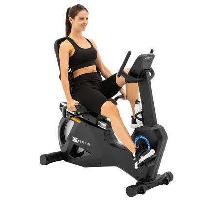 XTERRA SB600 Recumbent Bike – Bluetooth FTMS, 16 Resistance Levels, 12 Preset Programs, Black