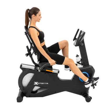 XTERRA SB600 Recumbent Bike – Bluetooth FTMS, 16 Resistance Levels, 12 Preset Programs, Black