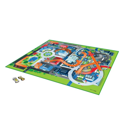 Megamat Jumbo Floor Playmat with 2 Character Vehicles, 61 x 47-Inch EVA Foam Playmat, Soft Hypoallergenic & Water-Resistant Kids Activity Mat, Ages 3+
