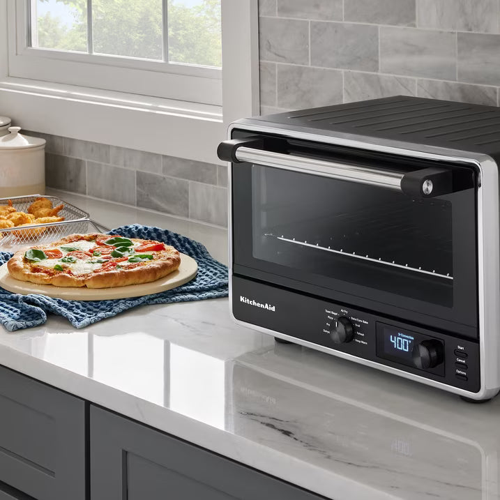 KitchenAid Digital Countertop Oven with Air Fry and Pizza – No-Flip Air Fry Basket, 10 Cooking Settings, 1800W, Compact Design