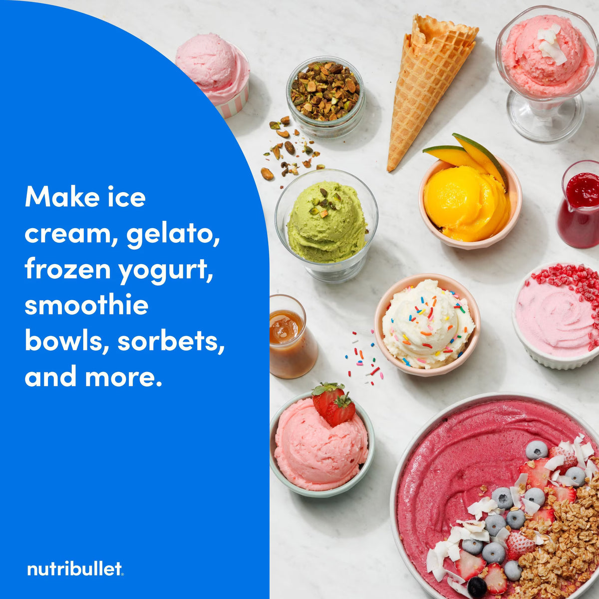 nutribullet Chill Ice Cream Maker, Frozen Dessert Maker with 5 Preset Programs, 2 Pint Cups & Lids for Ice Cream, Sorbet, Gelato, Smoothie Bowls & Frozen Yogurt