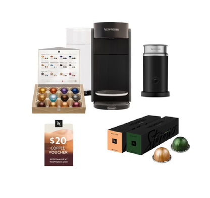 Nespresso Vertuo UP Coffee and Espresso Maker by DeLonghi, Graphite with Aeroccino Milk Frother