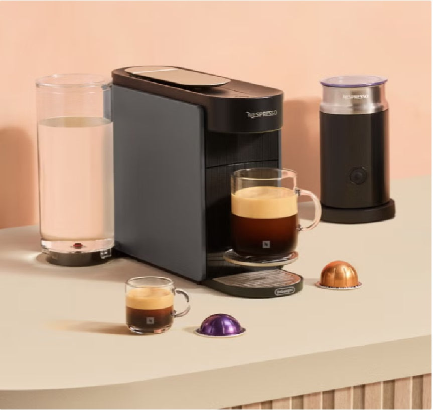 Nespresso Vertuo UP Coffee and Espresso Maker by DeLonghi, Graphite with Aeroccino Milk Frother