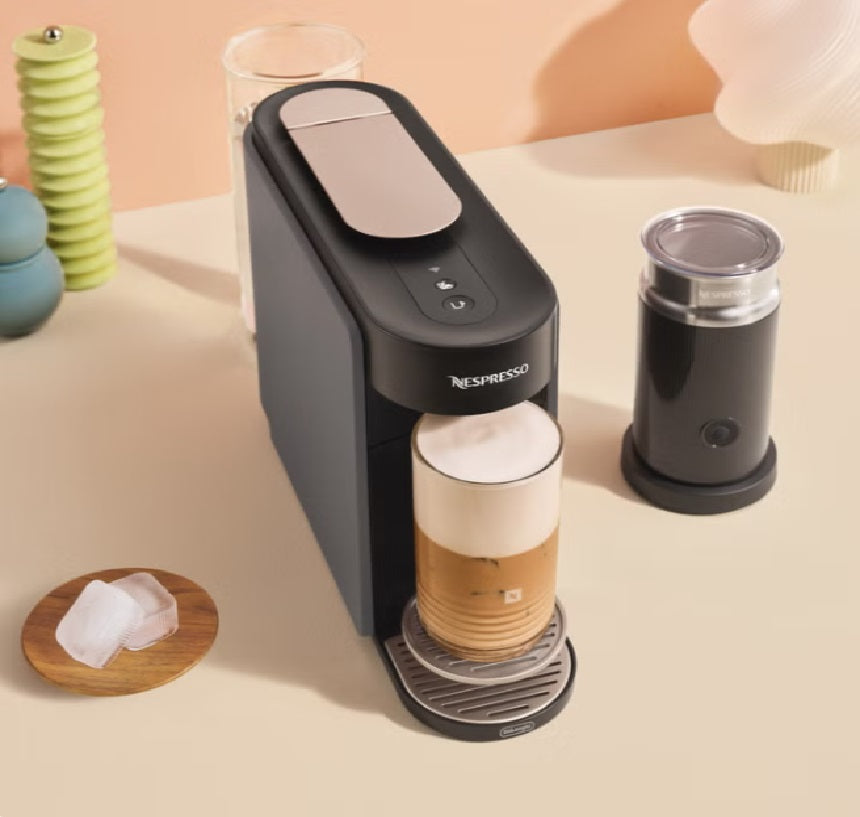 Nespresso Vertuo UP Coffee and Espresso Maker by DeLonghi, Graphite with Aeroccino Milk Frother