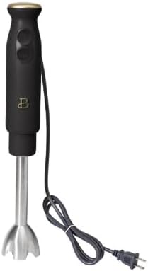 Beau-tiful 2-Speed Immersion Blender that includes a Chopper & Measuring Cup, (Black Sesame)