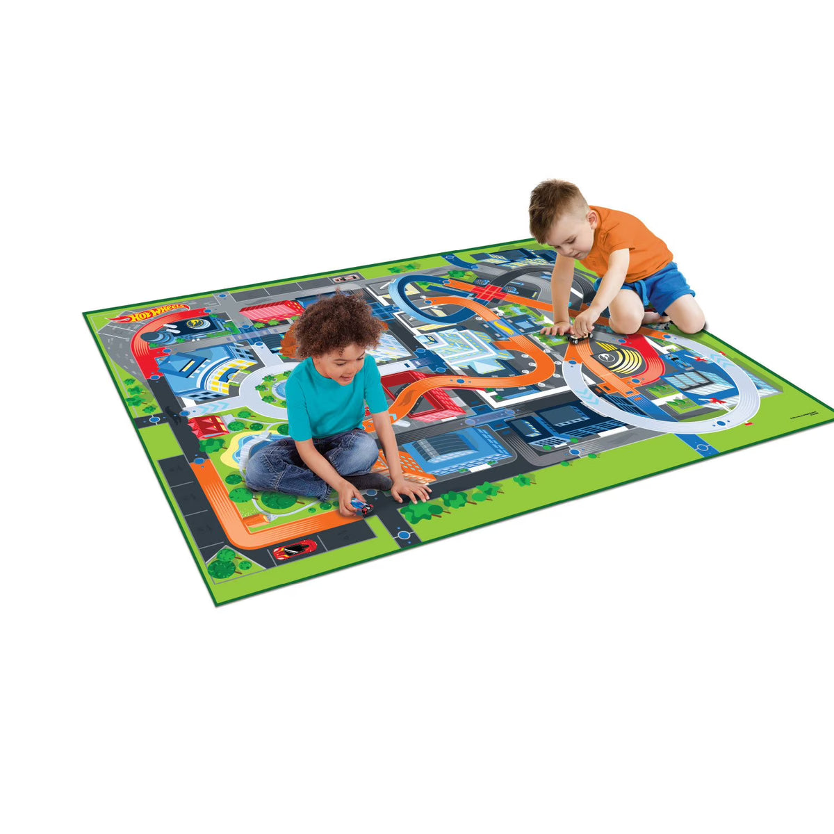 Megamat Jumbo Floor Playmat with 2 Character Vehicles, 61 x 47-Inch EVA Foam Playmat, Soft Hypoallergenic & Water-Resistant Kids Activity Mat, Ages 3+