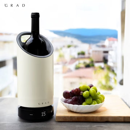 GRAD No.1 Rechargeable Wine Cooler, Portable Temperature-Controlled Wine Chiller with Active Cooling, 41°F–68°F, Up to 15-Hour Battery, Scandinavian Design