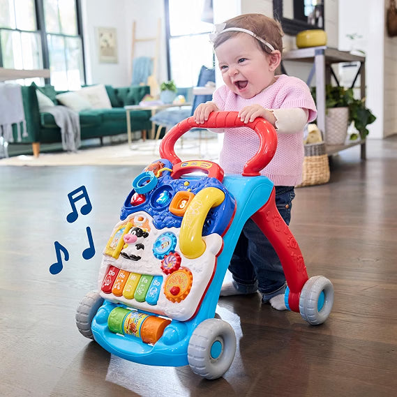 VTech Sit-to-Stand Learning Walker, Blue, Removable Activity Panel, Musical Piano Keys, Shape Sorters & Adjustable Two-Speed Control for Babies 9-36 Months