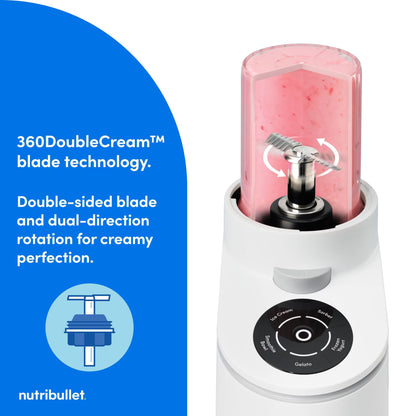 nutribullet Chill Ice Cream Maker, Frozen Dessert Maker with 5 Preset Programs, 2 Pint Cups & Lids for Ice Cream, Sorbet, Gelato, Smoothie Bowls & Frozen Yogurt