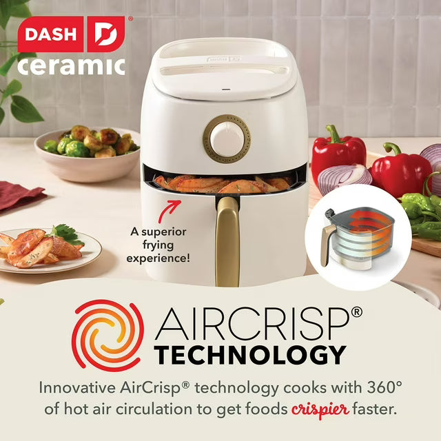 Dash Ceramic Tasti-Crisp Express Air Fryer, 2.6 Qt., Assorted Colors