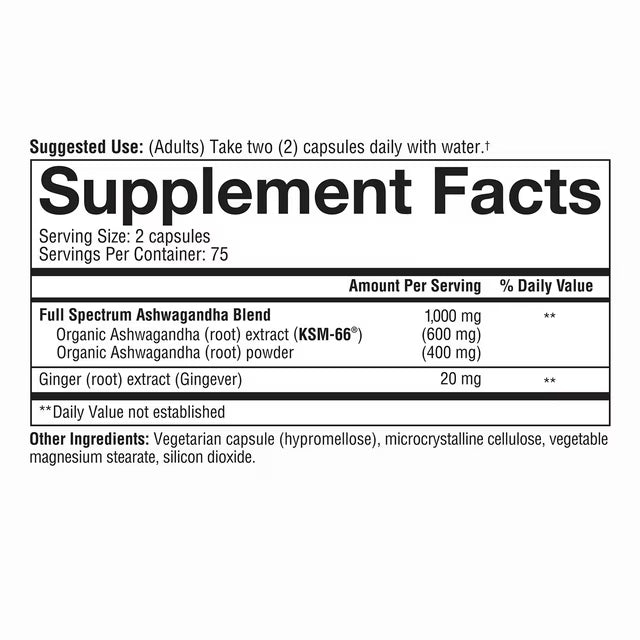 Youtheory Ashwagandha 1000mg with KSM-66, 150 Ct.