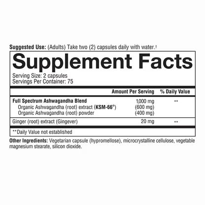 Youtheory Ashwagandha 1000mg with KSM-66, 150 Ct.