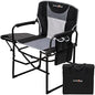 SUNNYFEEL Oversized Camping Chair Portable Directors Chairs with Side Table Heavy Duty Folding Lawn Chair for Adults 300LBS with Compact Size, Breathable Mesh, Pocket & Carry Bag for Outdoor, Lawn, RV