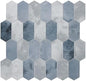 The Tiles Plaza 10-Sheet Peel and Stick Backsplash, 12" x 11.5" Blue Cement Long Hexagon Self-Adhesive Wall Tile, Stone Composite Stick On Decorative Mosaic Tile for Kitchen Bathroom Fireplace