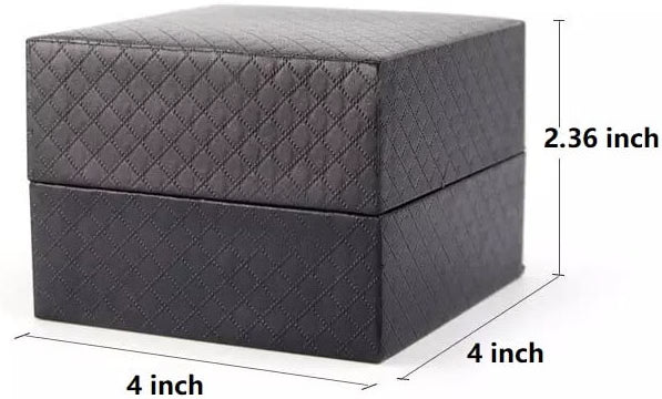 RJ Displays 6-Piece Watch & Jewelry Gift Box Set, Faux Leather Watch Bracelet Bangle Cuff Anklet Display Boxes with Pillow Cushion, Snap Closure, Black