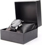 RJ Displays 6-Piece Watch & Jewelry Gift Box Set, Faux Leather Watch Bracelet Bangle Cuff Anklet Display Boxes with Pillow Cushion, Snap Closure, Black