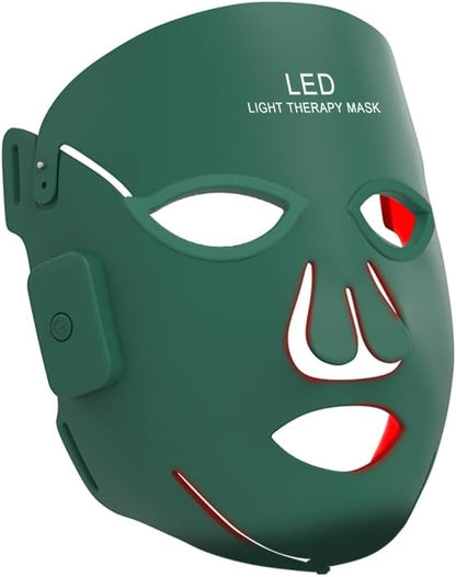 MEGELIN Wireless LED Light Therapy Mask with 4 Targeted Light - FDA Cleared 4D Contoured Full Forehead & Chin Coverage, Wireless One-Touch Control Hands-Free Facial Mask, Gift for Women/Wife/Mom