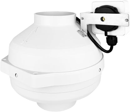 HyperionFlo Essentials Dryer Vent Booster Fan, 4-Inch Inline Exhaust Fan with Pressure Switch, 260 CFM Automatic Airflow Booster, Black