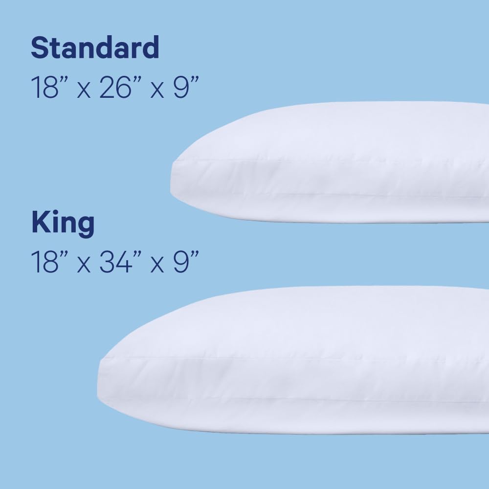 Casper Sleep Original Pillow – King Down-Alternative Bed Pillow Supports Side, Back & Stomach Sleepers, Neck Pain Relief, Machine Washable, Breathable Cotton Cover