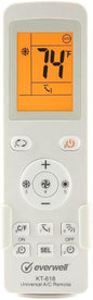 HyperionFlo Essentials Universal Mini Split AC Remote Control, 10,000-Code Infrared Air Conditioner Controller with LCD Display, Timer & Backlight