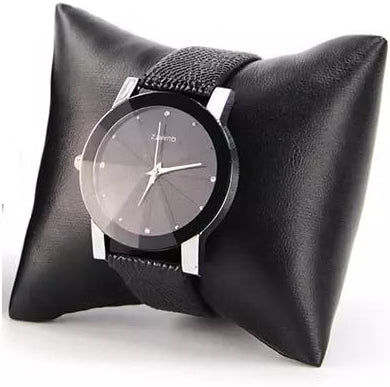 RJ Displays 6-Piece Watch & Jewelry Gift Box Set, Faux Leather Watch Bracelet Bangle Cuff Anklet Display Boxes with Pillow Cushion, Snap Closure, Black