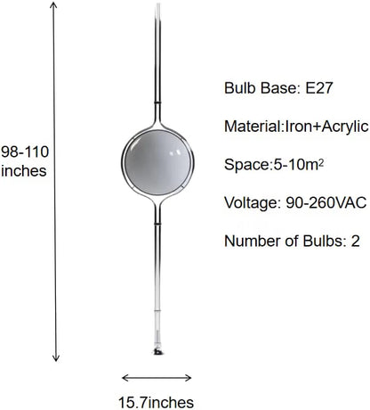HyperionFlo Essentials Premium Stainless Steel Floor-to-Ceiling Lamp, Adjustable 98–110 Inch Standing Lamp, 3 Color Modes, Tool-Free Installation, White