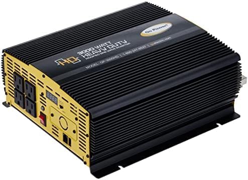 Go Power 3000 Watt Heavy-Duty Modified Sine Wave Power Inverter, 12V to 120V AC, Surge Capacity - 4 AC Outlets for Running Multiple Appliances for RVs, Boats, Trucks, and Home Backup