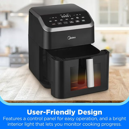 Midea HeatXpress 7.8 Qt. Basket Air Fryer, 8 Presets
